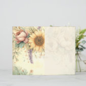 Romantic Sunflower & Blush Peony Junk Journal Page (スタンド正面)