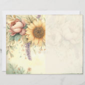 Romantic Sunflower & Blush Peony Junk Journal Page (正面)