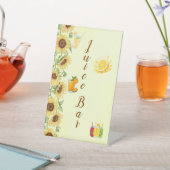 Romantic Sunflower Juice Bar Wedding Reception  台座サイン (インサイチュ)