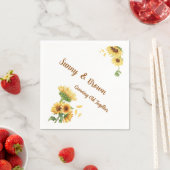 Romantic Sunflower Rustic Yellow Funny Wedding スタンダードカクテルナプキン (インサイチュ)
