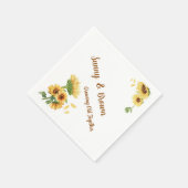 Romantic Sunflower Rustic Yellow Funny Wedding スタンダードカクテルナプキン (角)