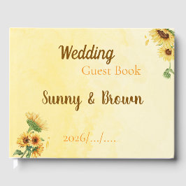 Romantic Sunflower Rustic Yellow Wedding ゲストブック