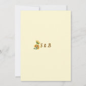 Romantic Sunflower Rustic Yellow Wedding 招待状 (裏面)