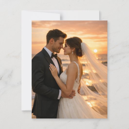 Romantic Sunset Beach Wedding Save the Date (正面)