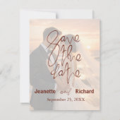 Romantic Sunset Beach Wedding Save the Date (裏面)