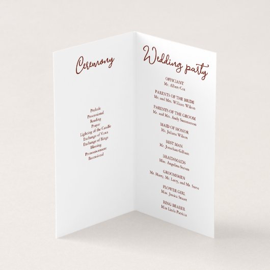 Romantic Sunset Beach Wedding Vows Program (内部)