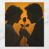 Romantic Sunset Silhouette ワインラベル (シングルラベル)