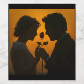 Romantic Sunset Silhouette ワインラベル (シングルラベル)