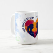 Romantic Sunset Soulmates Your Heart My Home Mug コーヒーマグカップ (正面左)