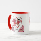 Romantic Superhero Couple Valentine’s Coffee Mug マグカップ (正面左)