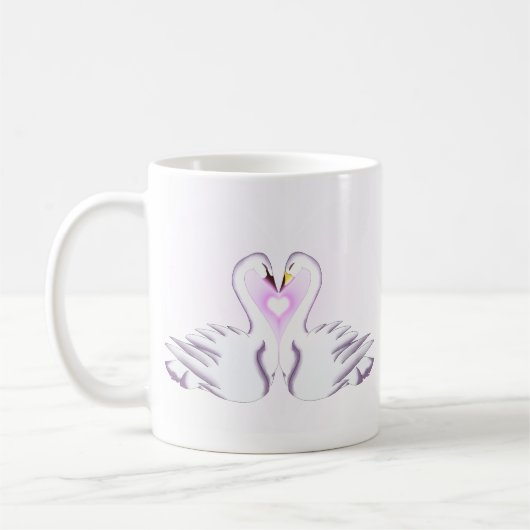 Romantic Swan Love Elegant Double-Sided Mug Cup コーヒーマグカップ (左)