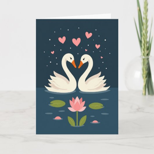 Romantic Swan Love Story Card カード (正面)