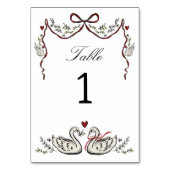 Romantic Swans & Bow Table Number card テーブルナンバー (正面)