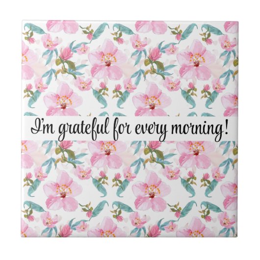 Romantic sweet cherry Blossom art タイル (正面)