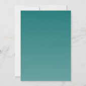 Romantic Teal Minimalist Photo セーブザデート (裏面)