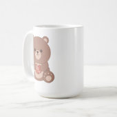 Romantic Teddy Bear & Hearts Mug コーヒーマグカップ (正面左)