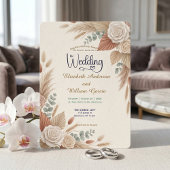 Romantic Terracotta Boho Chic Wedding 招待状