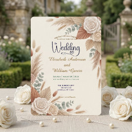 Romantic Terracotta Boho Chic Wedding 招待状