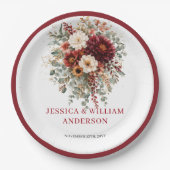 Romantic Terracotta Boho Wedding Paper Plates ペーパープレート (正面)