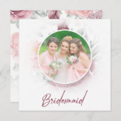 Romantic Thank You Bridesmaids Classic Floral Pink (正面/裏面)