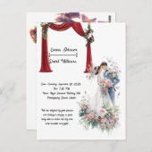 Romantic Theater Arch Wedding Invitation Card ポストカード (正面/裏面)