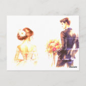 Romantic Theater Arch Wedding Invitation Card ポストカード (裏面)