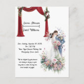 Romantic Theater Arch Wedding Invitation Card ポストカード (正面)