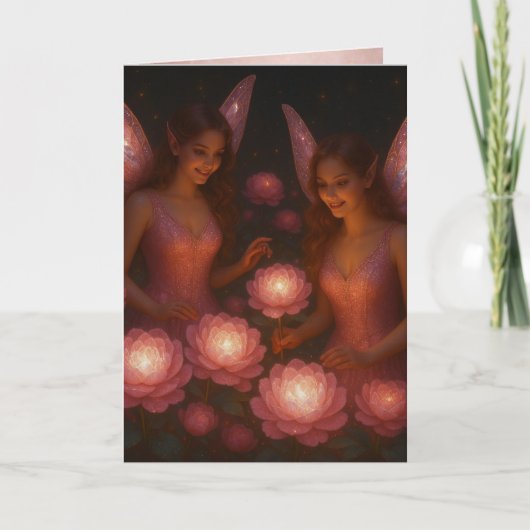 Romantic Thinking of You Love for Her Pink Lotus カード (正面)