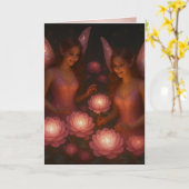 Romantic Thinking of You Love for Her Pink Lotus カード (黄色い花)