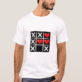 Romantic Tic Tac Toe Winning Heart Row Valentine  Tシャツ