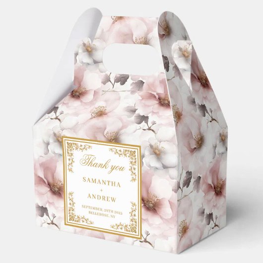 Romantic & Timeless blush floral wedding favor box フェイバーボックス