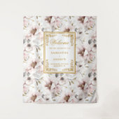 Romantic Timeless Dusty Pink Wedding Backdrop タペストリー (正面)