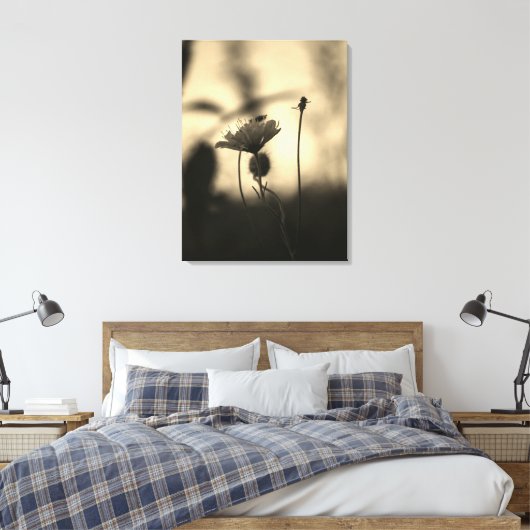 Romantic Trees & Flowers – Botanical Fantasy Boho キャンバスプリント (インサイチュ (寝室))