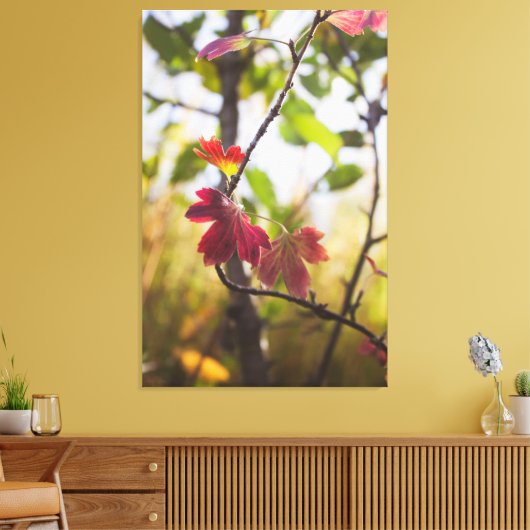 Romantic Trees & Flowers – Botanical Fantasy Boho キャンバスプリント (インサイチュ (リビング))