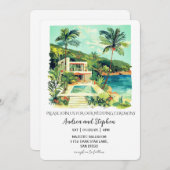 Romantic Tropical Island Wedding 招待状 (正面/裏面)