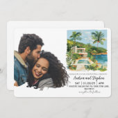 Romantic Tropical Island Wedding 招待状 (正面/裏面)