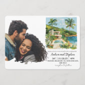 Romantic Tropical Island Wedding 招待状 (正面)