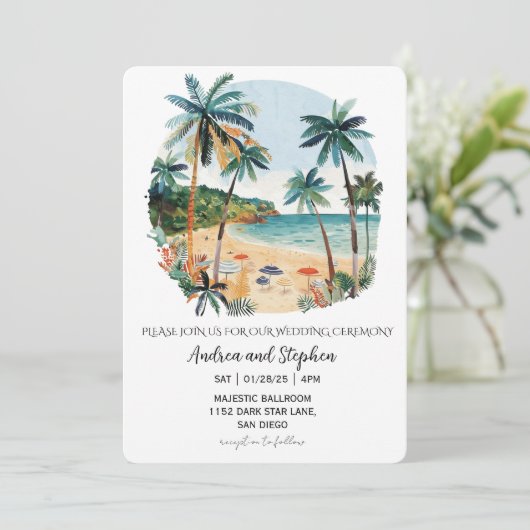 Romantic Tropical Island Wedding 招待状 (スタンド正面)