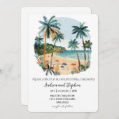 Romantic Tropical Island Wedding 招待状 (正面/裏面)
