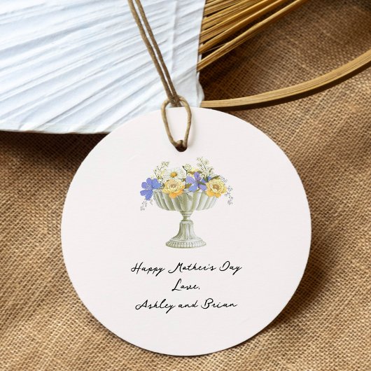 Romantic Tuscan Garden Flower Urn Mother's Day フェイバータグ