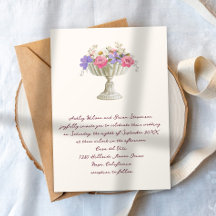 Romantic Tuscan Garden Urn with Flowers Wedding