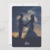 Romantic Twilight Silhouette Photo Script Wedding  招待状 (裏面)