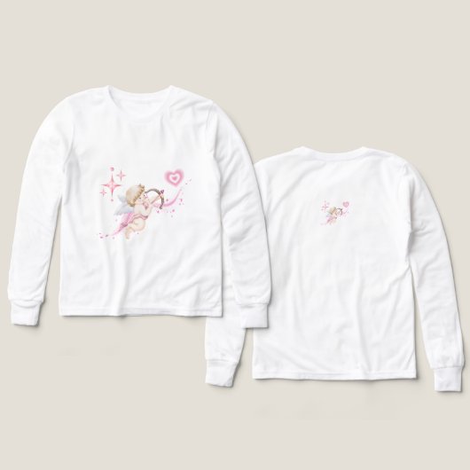 Romantic Valentine Art with Pink Heart Glow (デザイン 正面＆背面)