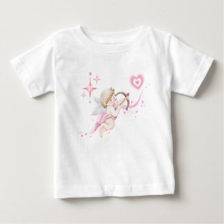 Romantic Valentine Art with Pink Heart Glow ベビーTシャツ
