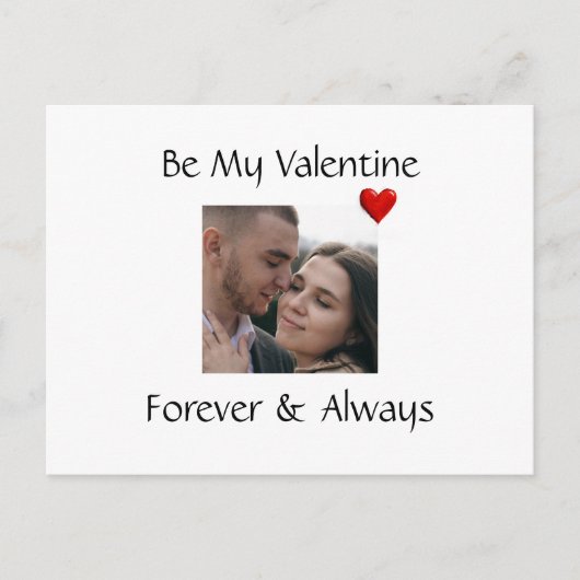 Romantic Valentine Card Add Your Own Couple Photo ポストカード (正面)