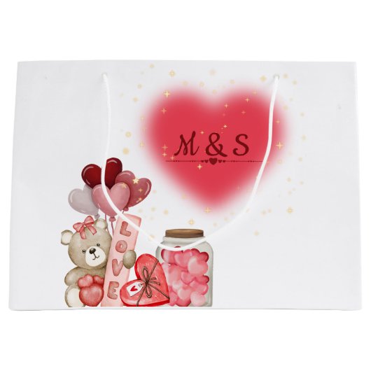 Romantic Valentine Gift Bag ラージペーパーバッグ (正面)