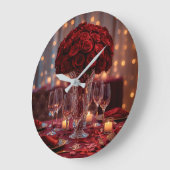 Romantic Valentine Personalized Wall Clock  ラージ壁時計 (傾斜)