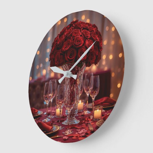 Romantic Valentine Personalized Wall Clock ラージ壁時計 (傾斜)