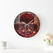 Romantic Valentine Personalized Wall Clock ラージ壁時計 (ホーム)