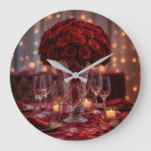 Romantic Valentine Personalized Wall Clock  ラージ壁時計 (正面)